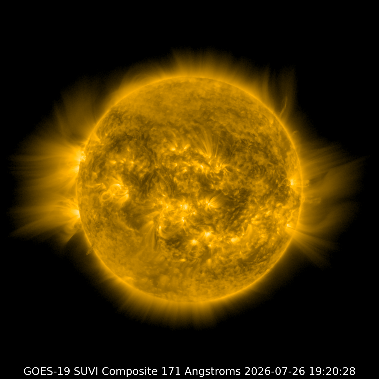 Latest NOAA GOES SUVI 171 Å solar image